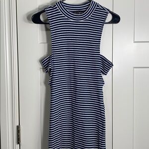 Derek Heart blue white stripe dress size large